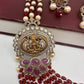 Goddess Lakshmi Color Multi Layer Beads Necklace - Red