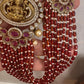 Goddess Lakshmi Color Multi Layer Beads Necklace - Red