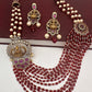 Goddess Lakshmi Color Multi Layer Beads Necklace - Red