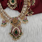 Goddess Lakshmi CZ Pearls Guttapusalu Long Necklace