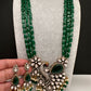 Victorian Peacock Color Multi Layer Beads Necklace - Green