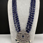 Victorian AD Color Multi Layer Monalisa Beads Necklace - Blue