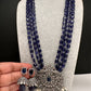 Victorian AD Color Multi Layer Monalisa Beads Necklace - Blue