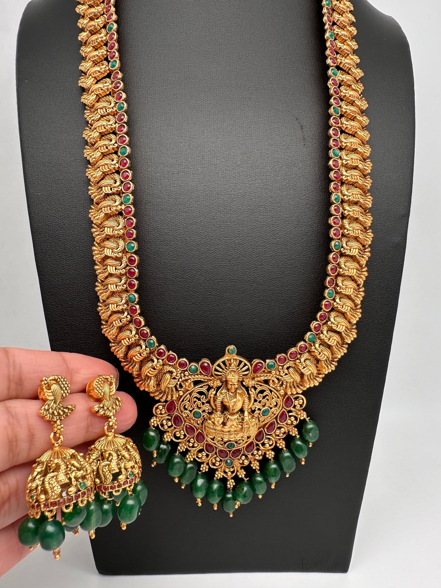 Matte Goddess Lakshmi Long Necklace