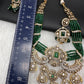 Victorian Kundan  Color Multi Layer  Beads Necklace - Green