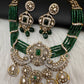 Victorian Kundan  Color Multi Layer  Beads Necklace - Green