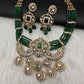 Victorian Kundan  Color Multi Layer  Beads Necklace - Green