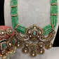 Victorian Kundan  Color Multi Layer  Beads Necklace - LightGreen