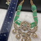 Victorian Kundan  Color Multi Layer  Beads Necklace - LightGreen