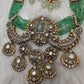 Victorian Kundan  Color Multi Layer  Beads Necklace - LightGreen