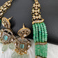 Victorian Kundan  Color Multi Layer  Beads Necklace - LightGreen