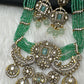 Victorian Kundan  Color Multi Layer  Beads Necklace - LightGreen