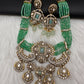 Victorian Kundan  Color Multi Layer  Beads Necklace - LightGreen