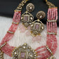 Victorian Kundan  Color Multi Layer  Beads Necklace - Pink