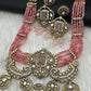 Victorian Kundan  Color Multi Layer  Beads Necklace - Pink