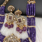 Victorian Kundan  Color Multi Layer  Beads Necklace - Purple