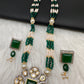 Kundan Green Stone Pearls Beads Necklace