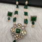 Kundan Green Stone Pearls Beads Necklace