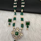 Kundan Green Stone Pearls Beads Necklace