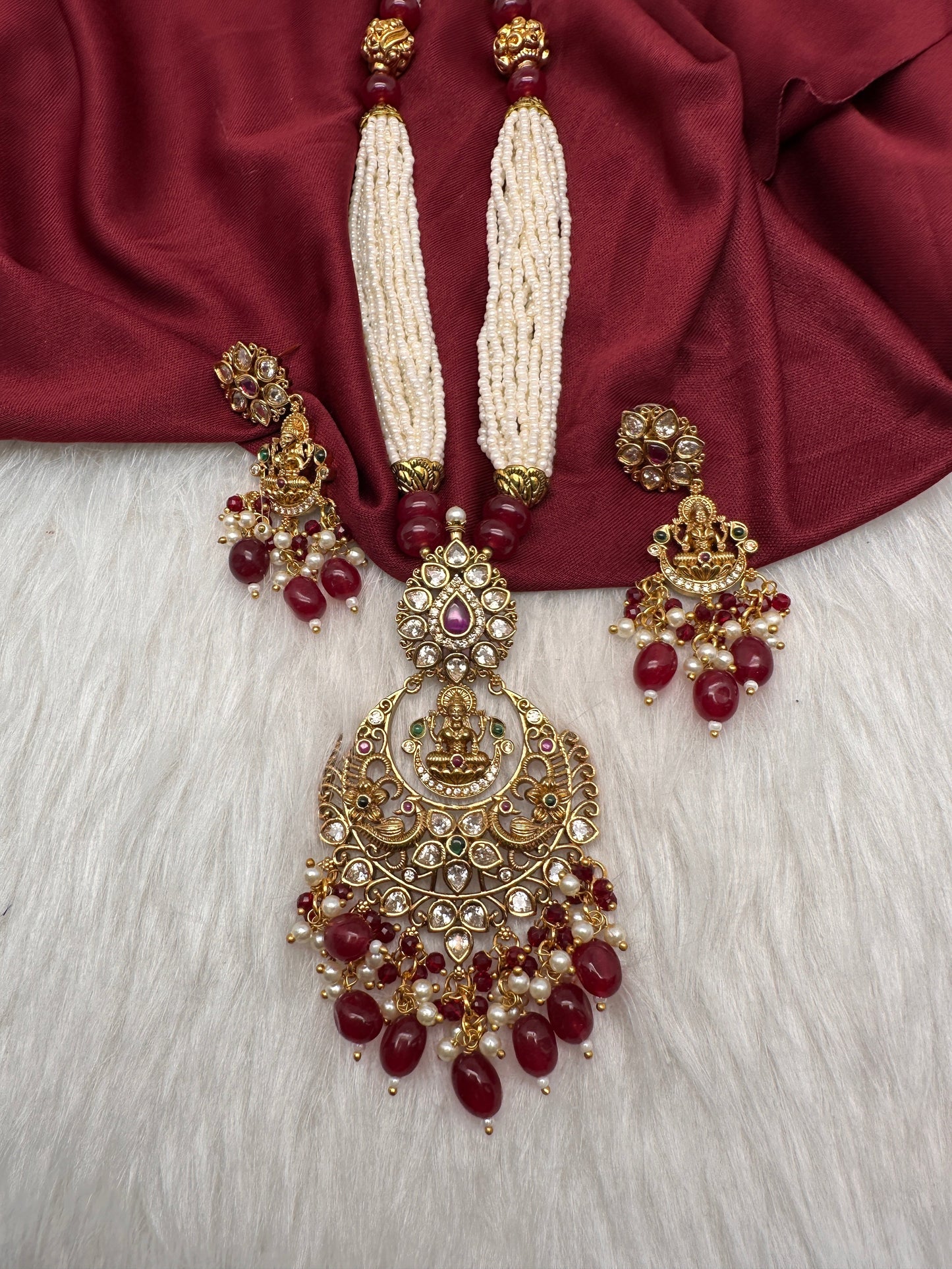 Goddess Lakshmi Sugar Beads Long Necklace