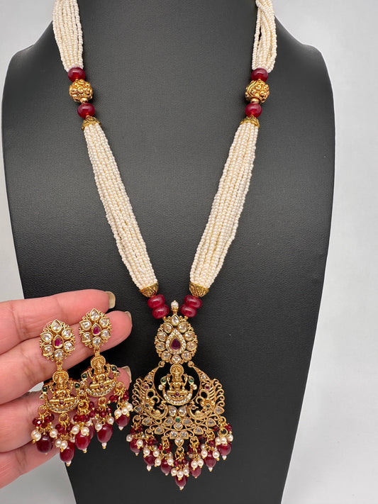 Goddess Lakshmi Sugar Beads Long Necklace