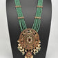 Kempu Onyx Beads Rani Haar Color Stone Necklace - Green