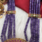 Kempu Onyx Beads Rani Haar Color Stone Necklace - Purple