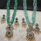 Moissanite Beads Color Stone Long Necklace - Green