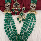 Jhumka Pattern Monilsa Beads Mehendi Finish Color Stone Necklace - Green