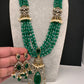 Jhumka Pattern Monilsa Beads Mehendi Finish Color Stone Necklace - Green