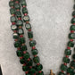 Peaock Pattern Monilsa Beads Mehendi Finish Color Stone Necklace - Green