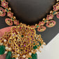 Kempu Bottu Mala with detachable Pendent  Green Beads Pearls Ethnic Long Necklace