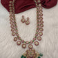 Kempu Bottu Mala with detachable Pendent  Green Beads Pearls Ethnic Long Necklace