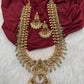 Chandbali Cluster Pearls Peacock Goddess Lakshmi Kemp Long Necklace