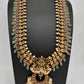 Chandbali Cluster Pearls Peacock Goddess Lakshmi Kemp Long Necklace