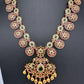 Peacock Red Green Kemp Bottu Ethnic Necklace