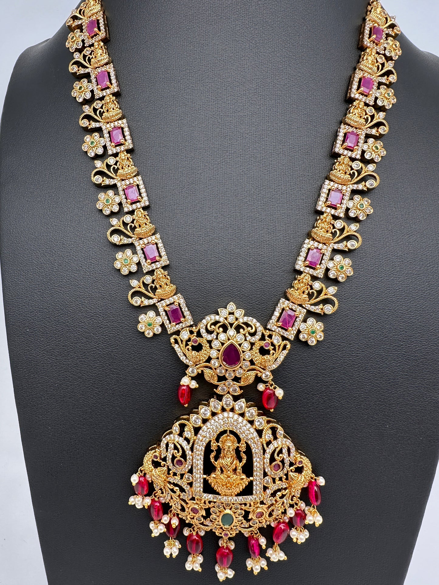 Goddess Lakshmi Red Stone Red beads Necklace