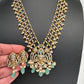 Balaji Color Stone Nakshi Short Necklace - LightGreen