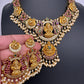 Goddess Lakshmi Kempu Pearls Short Guttapusalu Necklace