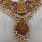 Goddess Lakshmi Kempu Pearls Short Guttapusalu Necklace