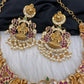 Goddess Lakshmi Kempu Pearls Short Guttapusalu Necklace