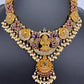 Goddess Lakshmi Kempu Pearls Short Guttapusalu Necklace