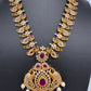 Mango Peacock Red Stone CZ Necklace