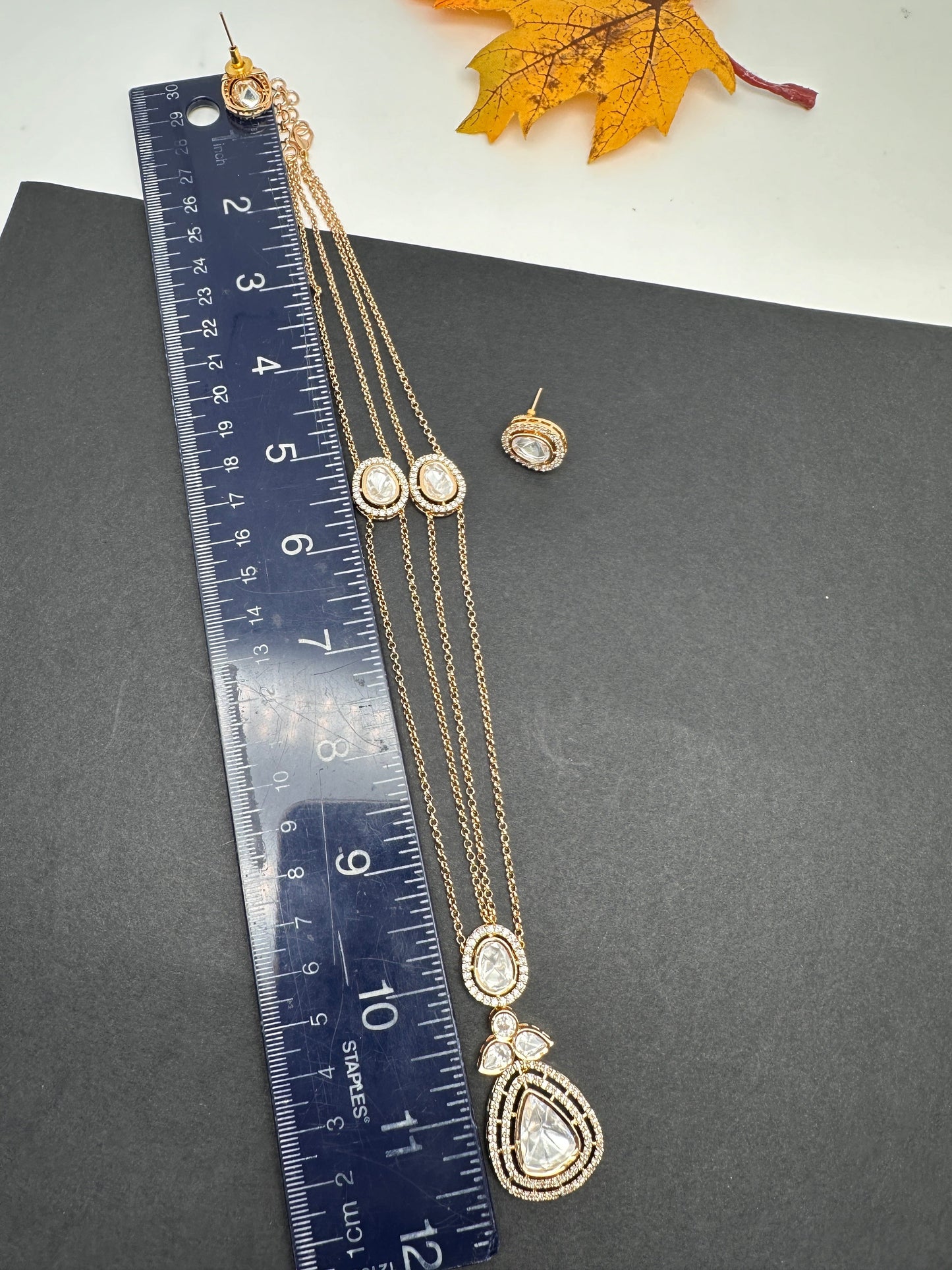 Moisaanite Double Layer Chain Dainty Chain Necklace