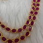 Red Potta Stones Double layer Ethnic Necklace