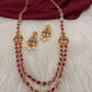 Red Potta Stones Double layer Ethnic Necklace