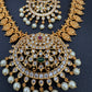 Matte Goddess lakshmi Chandbali Necklace