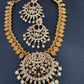 Matte Goddess lakshmi Chandbali Necklace