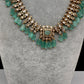 Matte Goddess Lakshmi Color Stone Dainty Necklace - LightGreen