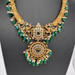 Matte Nakshi Kanthi Color Stone Necklace - Green